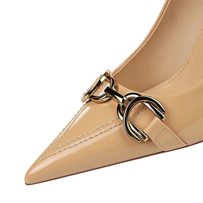 Zapatos de Tacón Alto Stiletto con Hebilla para Mujer