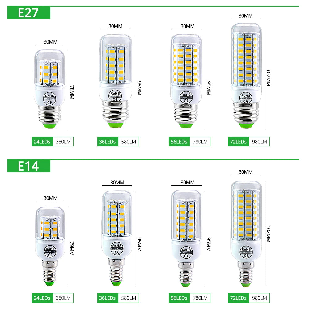 Bombilla LED de Maíz E27/E14 para el Hogar