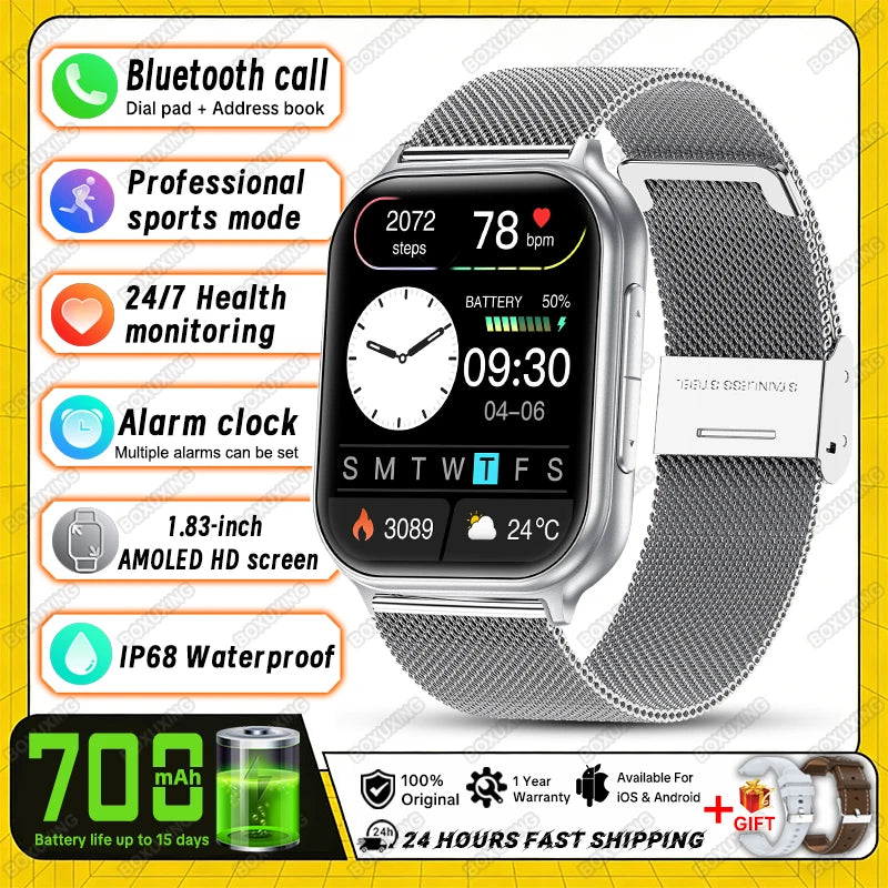 Reloj Inteligente Deportivo IP68 con Monitor de Ritmo Cardíaco 24H y Llamadas