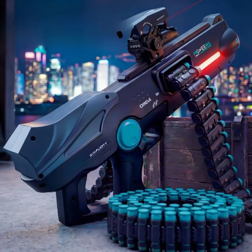 Pistola de Juguete de Doble Modo Eléctrico y Manual con Balas Suaves, Lanzador de Dardos de Espuma, Juguete para Exteriores, Regalo de Cumpleaños Ideal para Niños