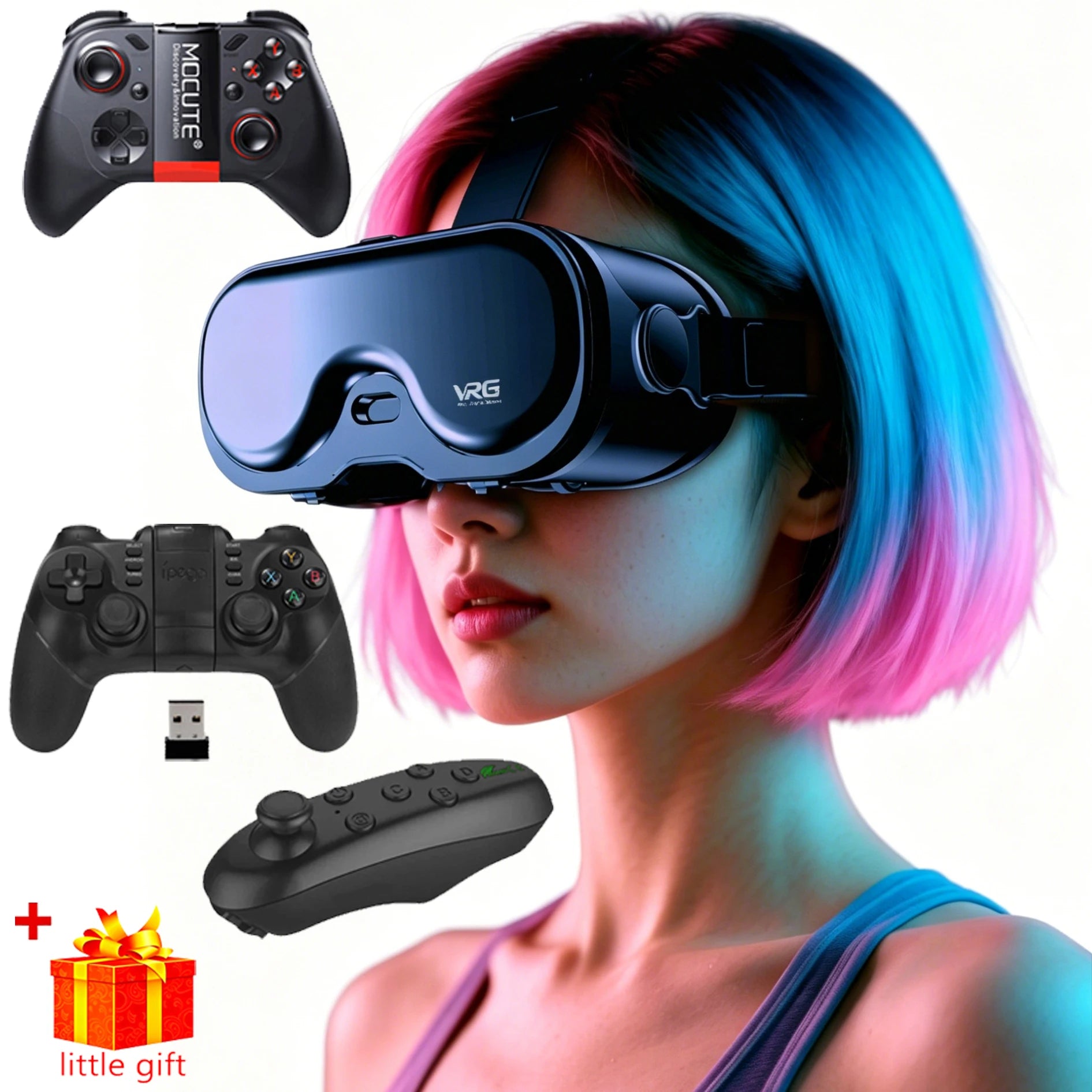 Gafas VR, Auriculares 3D, Dispositivos de Realidad Virtual, Casco, Lentes Viar, Gafas para Teléfono Inteligente, Controlador de Juegos Inteligente, Set de Gafas VR