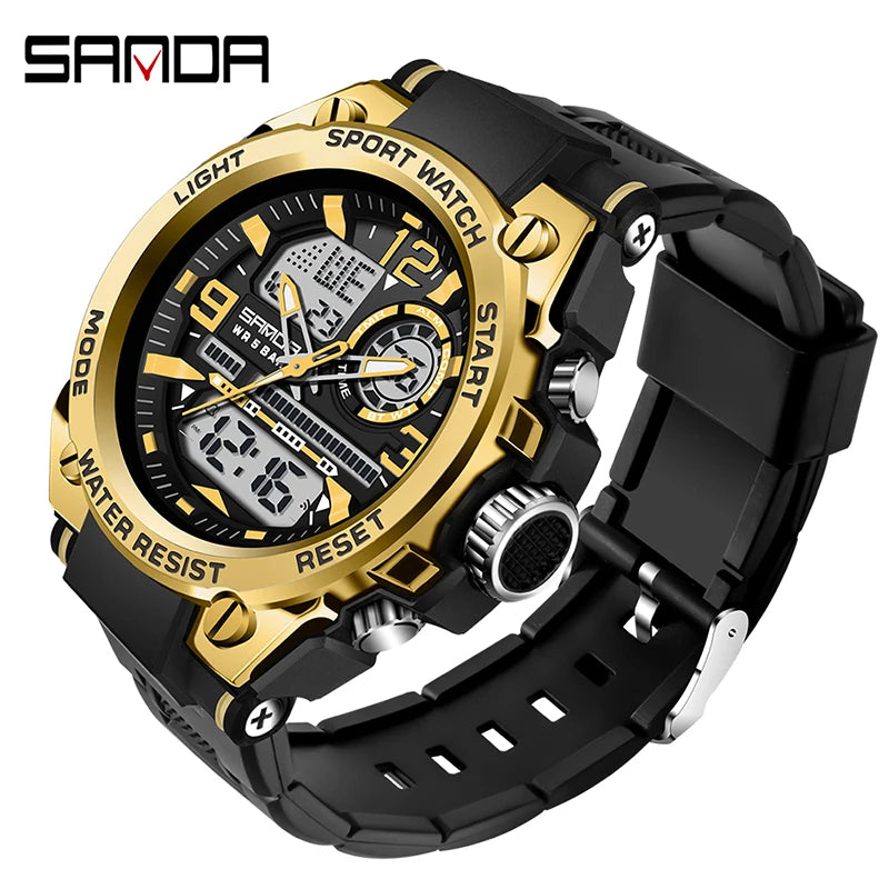 Reloj Militar SANDA Pantalla Dual LED Digital para Hombre