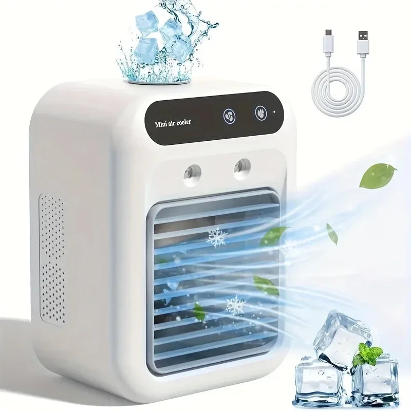 Ventilador USB de Escritorio con Humidificador y Luz LED