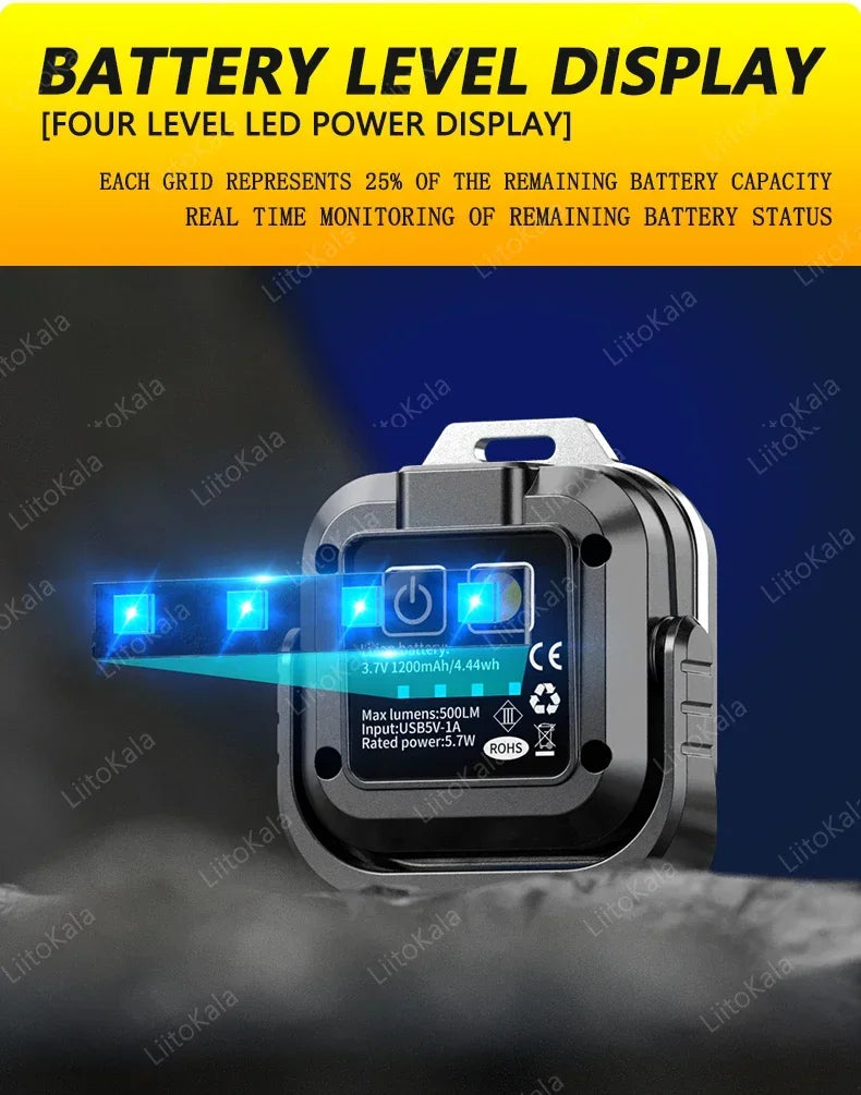Linterna de Trabajo LED COB 500LM LiitoKala Recargable Tipo C