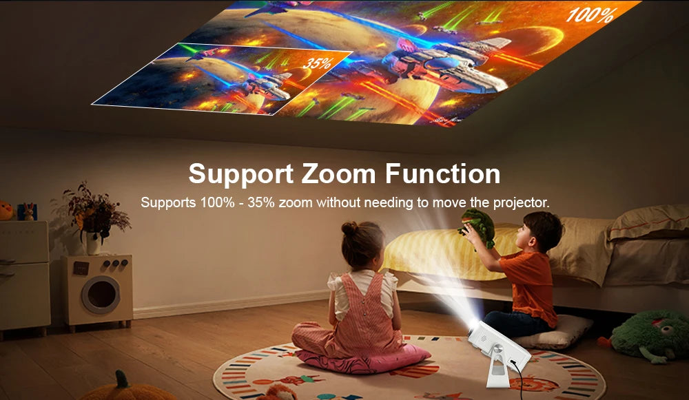 Proyector Mini Portátil Touyinger L9W Ultra Android Edition 1000ANSI Full HD con PTZ para Cine en Casa Inteligente