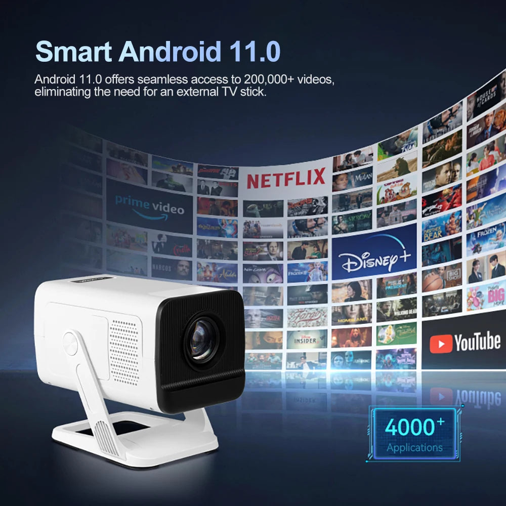 PROGAGA PG310 Mini proyector 4K Android 300Ansi BT5.4 proyector para película PG310 cine en casa inteligente vídeo al aire libre proyector portátil