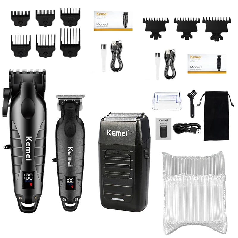 Kit de Cortapelos Profesional, Afeitadora Eléctrica, Modelos KM-2290, KM-2293, KM-1102