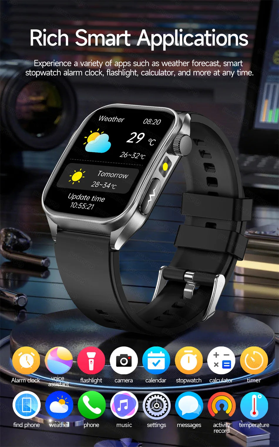 Reloj Inteligente Salud Dual Láser ECG
