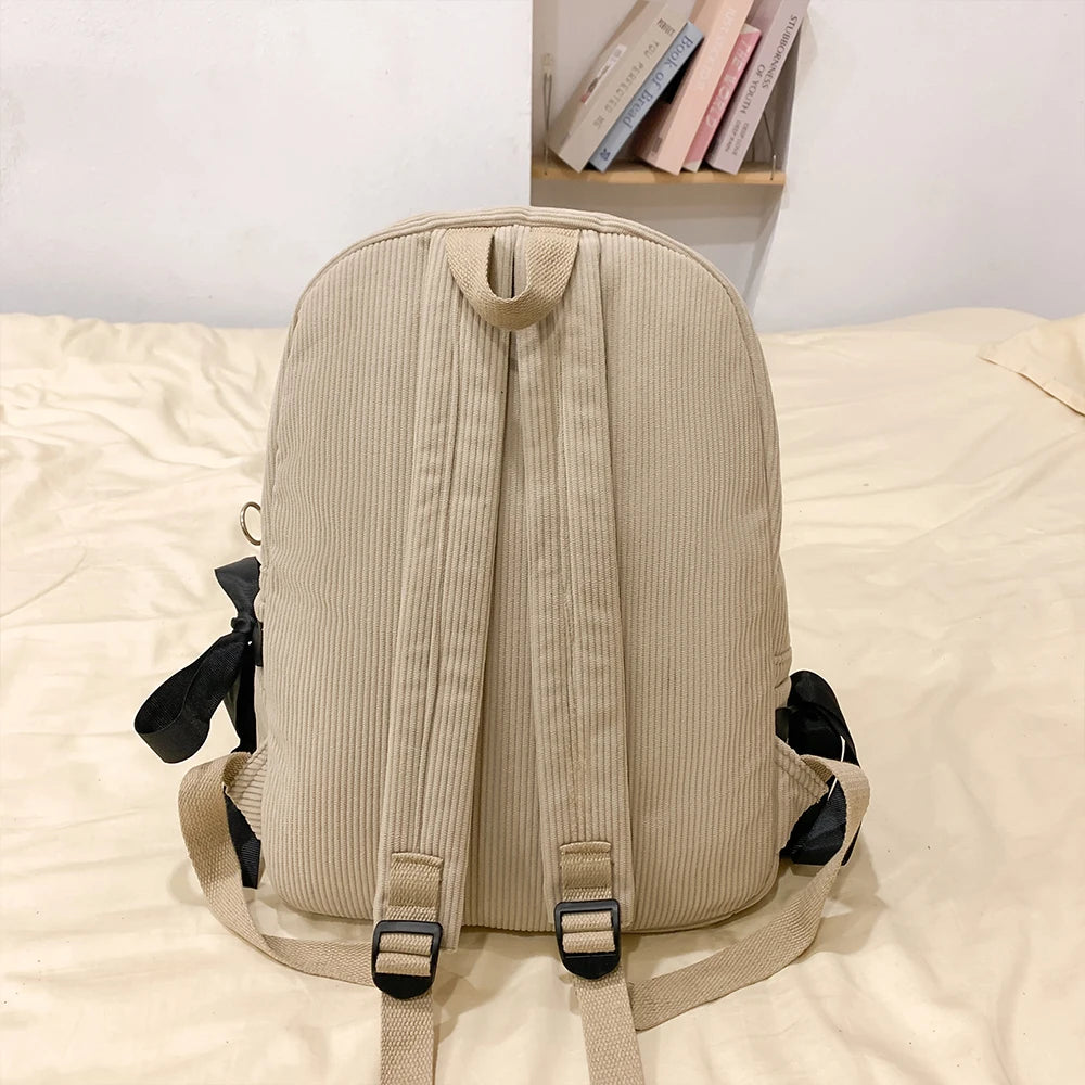 2025 Nueva mochila de estilo coreano para ir al trabajo, mochila versátil para estudiantes universitarios, mochila de alta belleza, mochila con lazo