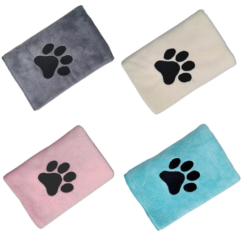 Toalla de baño de microfibra para mascotas, 35x75cm/50x100cm, bordada, súper suave, absorbente, manta para perros, suministros de aseo