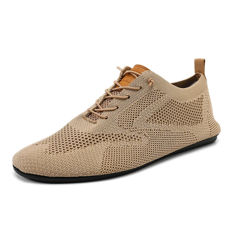 Zapatillas de malla transpirables para hombre con cordones, livianas