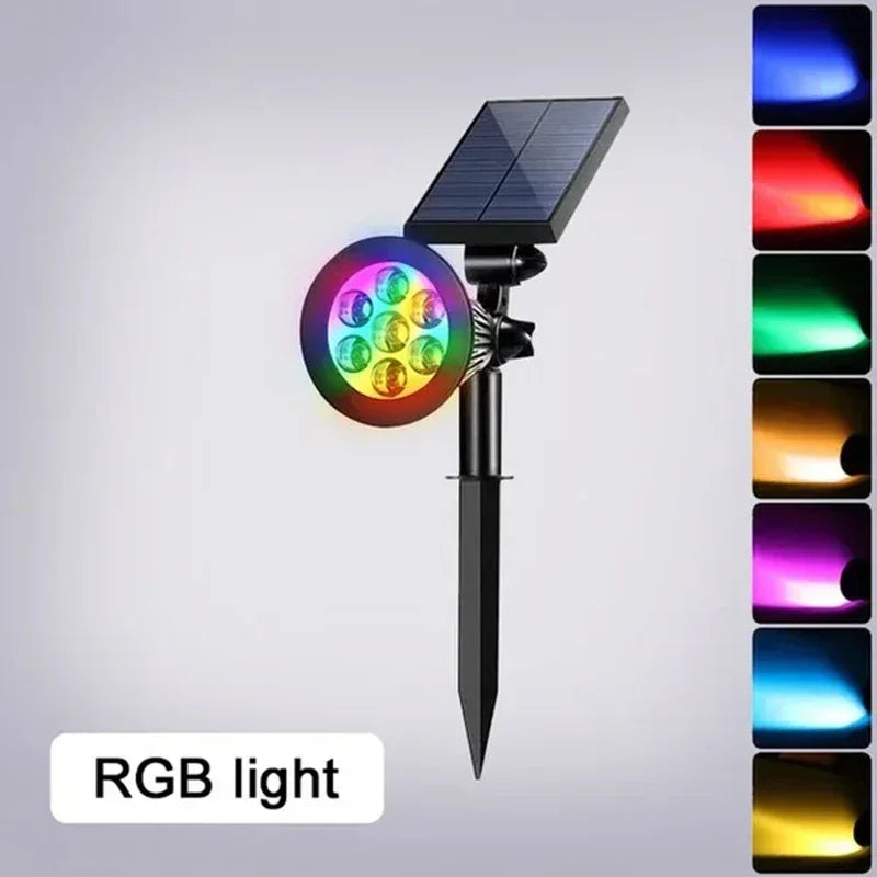 Lámpara Solar de 7 LED Ajustable para Suelo