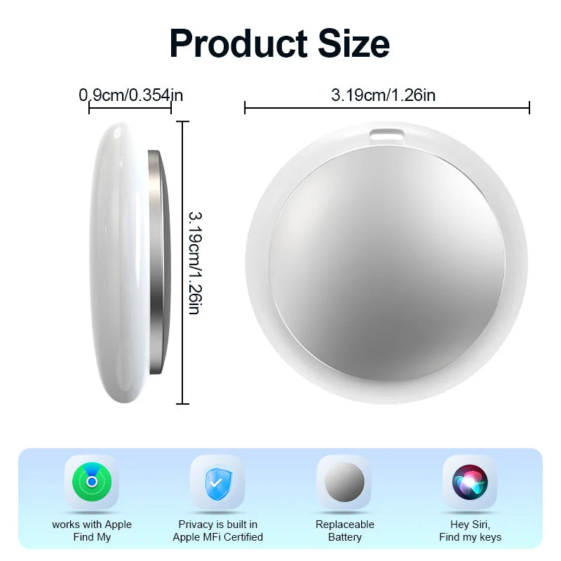 Mini Rastreador Inteligente Compatible con la Aplicación Apple Find My, Localizador Antipérdida para Mascotas, Perros, Gatos, Llaves, Carteras, Equipaje, Teléfonos, Niños, Ancianos