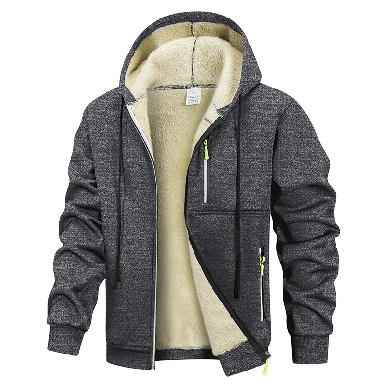 Chaqueta de Invierno con Forro Sherpa y Capucha para Hombre