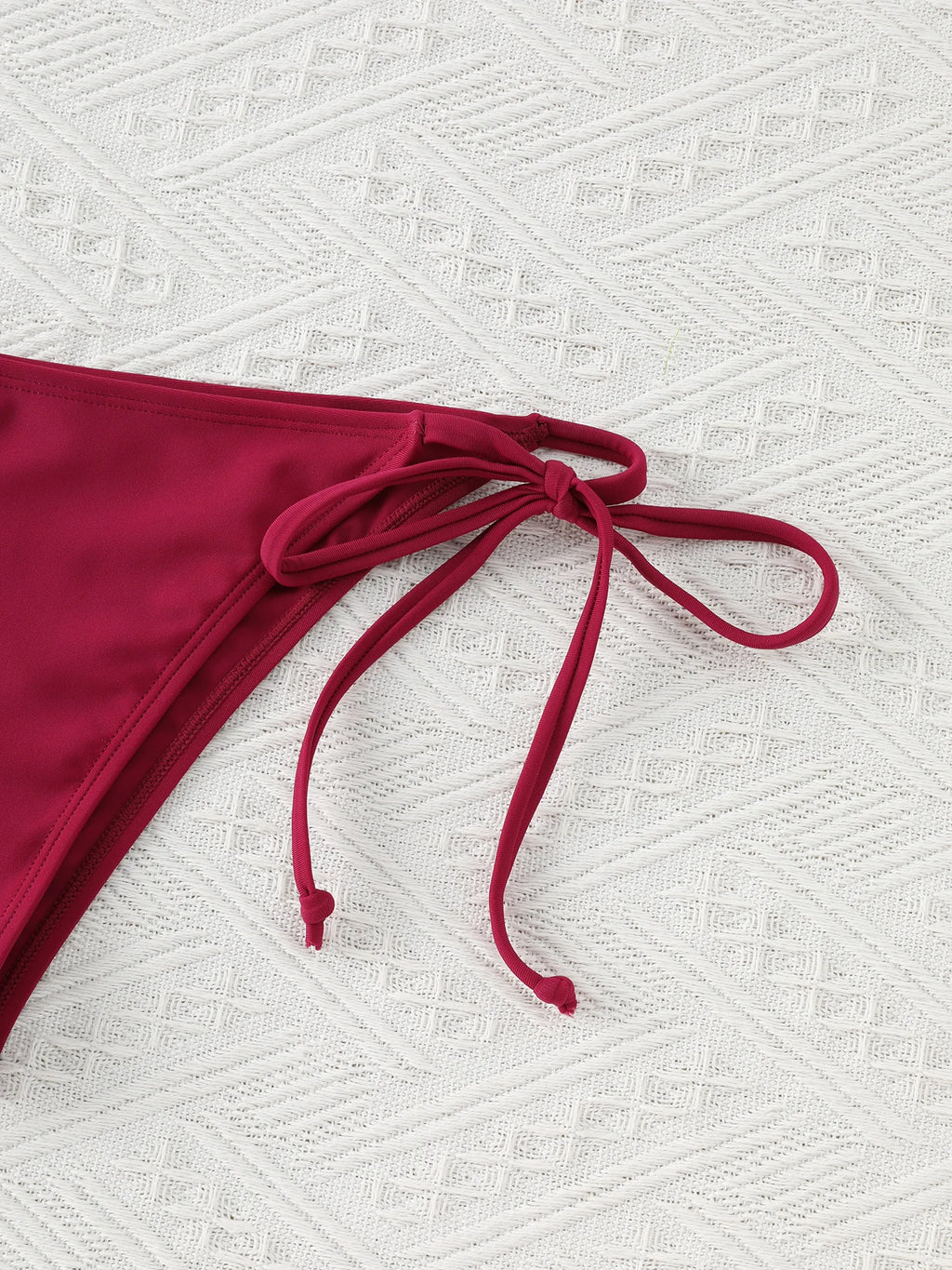 Conjunto de Bikini con Tanga para mujer, traje de baño Sexy con cordones laterales, traje de baño con lazo en el cuello, ropa interior de Bikini de estilo brasileño ajustable