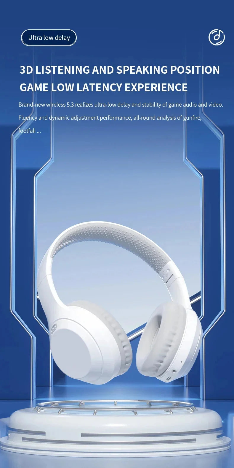 LonMao Auriculares Bluetooth 5.3 Gaming Plegables
