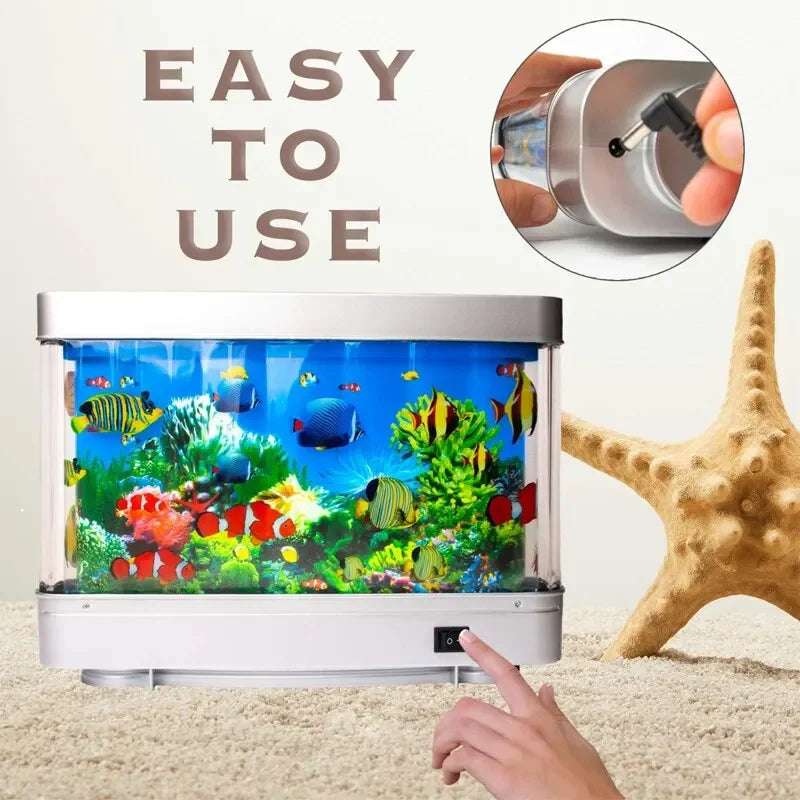 Lámparas de tanque de peces tropicales, decoración de acuario Artificial, océano Virtual en movimiento, luz nocturna para niños, regalo de Halloween y Navidad, juguete