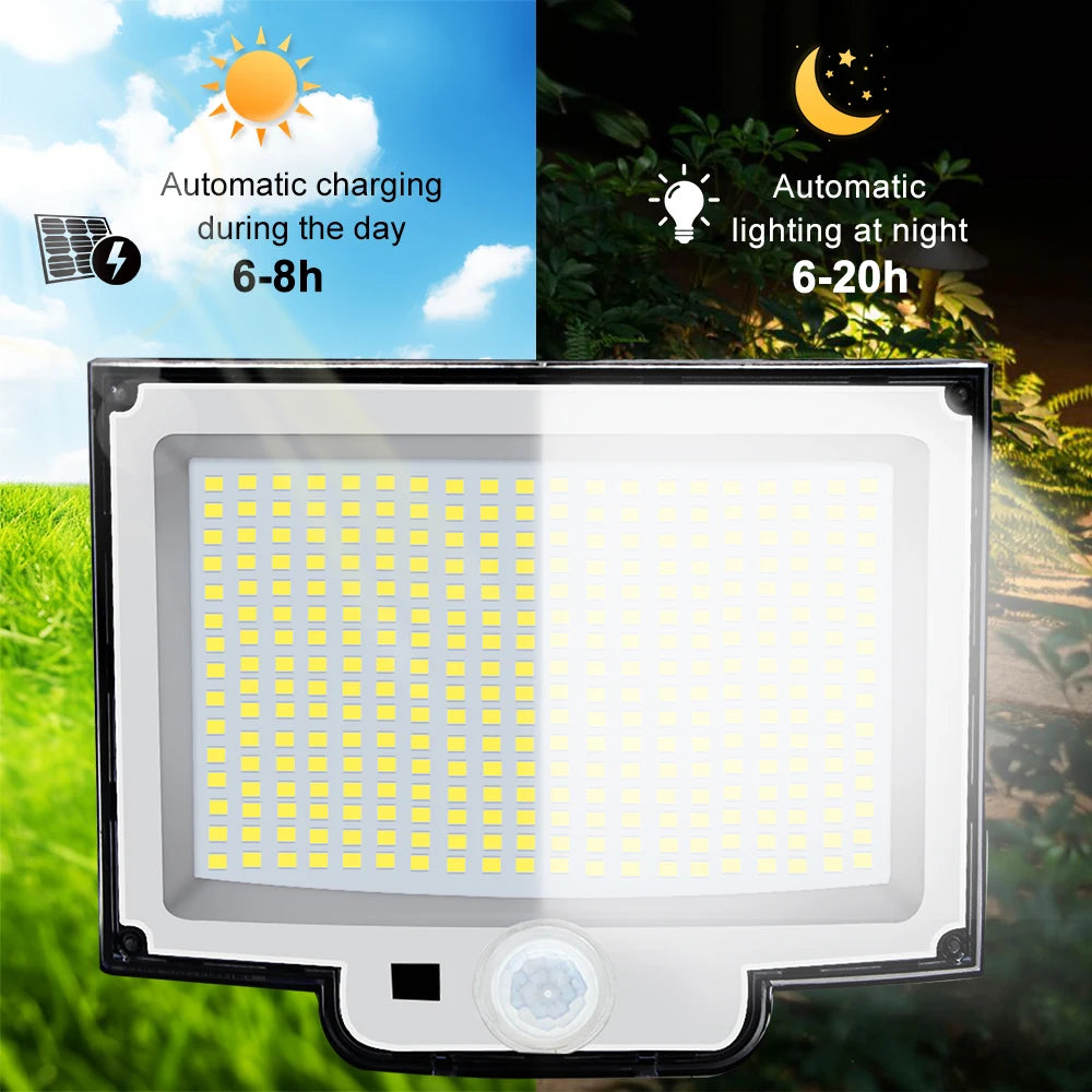 Luz Solar LED con Sensor de Movimiento 234/318/348 LEDs IP65
