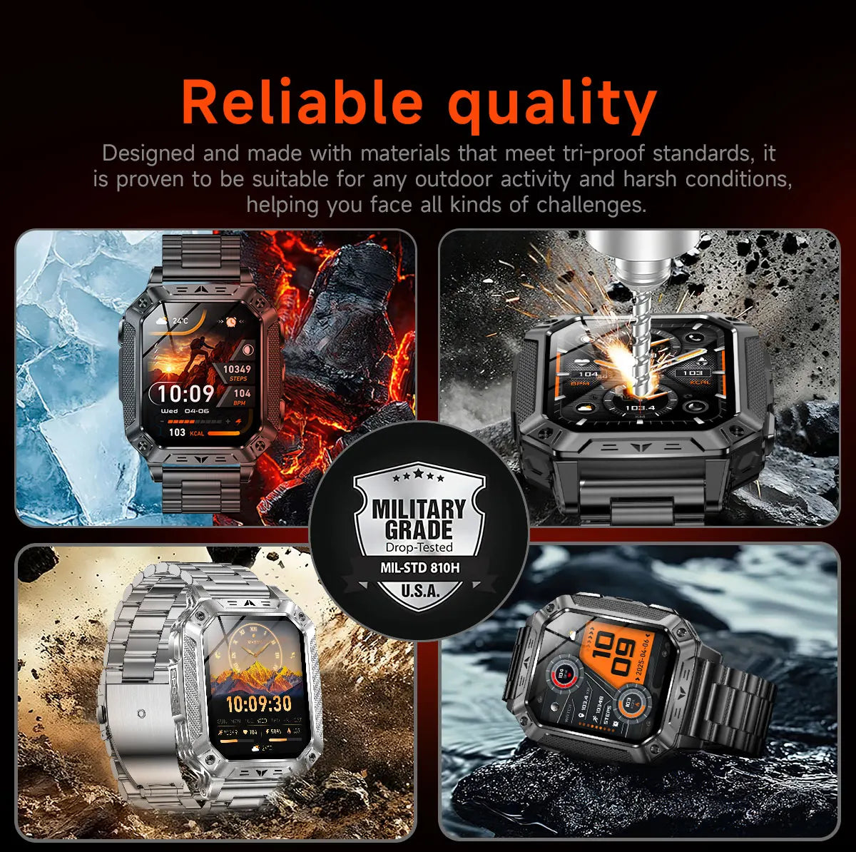 Reloj Inteligente AMOLED con GPS y Bluetooth Hombre