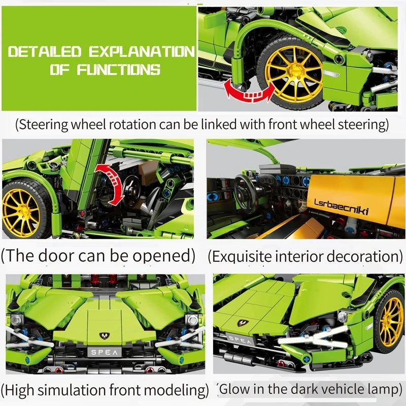 Coche de carreras de alta tecnología Lambor Sian FKP 37, bloques de construcción compatibles con juego de ladrillos técnicos 42115, juguetes, regalos de cumpleaños para niños