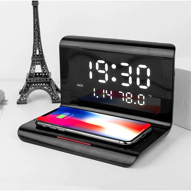 Reloj Despertador Lenovo 3 en 1 con Cargador Inalámbrico