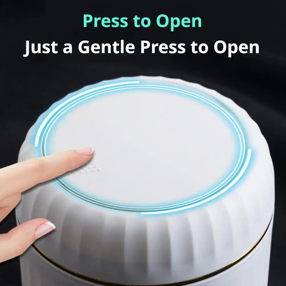 Mini bote de basura de escritorio, contenedor de basura de plástico duradero con tapa, organizador de basura para dormitorio, oficina, escritorio, suministros para el hogar