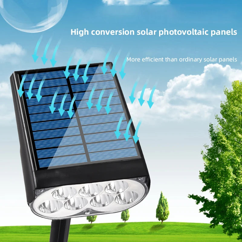Lámpara de 7LED con energía Solar, foco Solar ajustable en el suelo IP65, luz de pared de paisaje impermeable, iluminación exterior, 1 Uds.