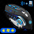 Ratón inalámbrico recargable para videojuegos, Mouse silencioso con Bluetooth, USB, mecánico, retroiluminación para deportes electrónicos, PC, Gamer