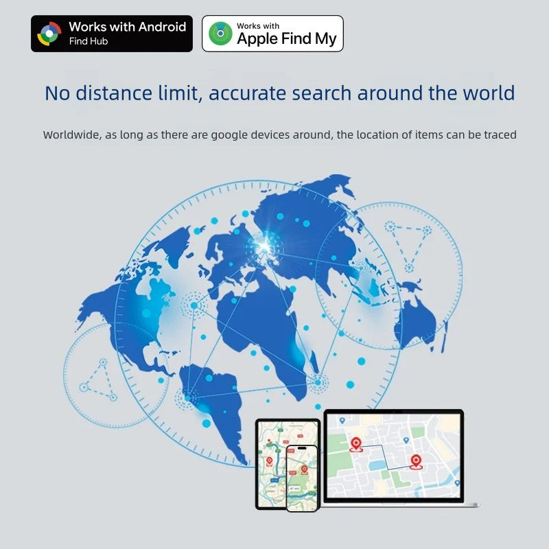 Mini dispositivo de seguimiento de mascotas, localizador de perros y gatos, rastreador GPS inteligente con Bluetooth, recordatorio antipérdida, funciona con la aplicación Findmy Android iOS