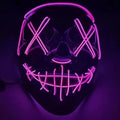 Máscara Led Halloween Carnaval Navidad Fiesta de disfraces Club nocturno Máscara temática de película luminosa La purga Máscara de cosplay brillante