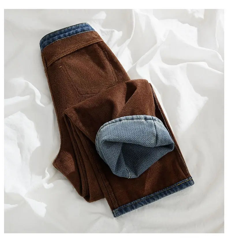 Pantalones Vaqueros de Lana de Pierna Ancha para Mujer