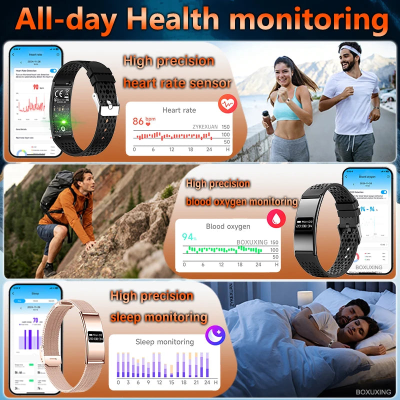 Pulsera Inteligente Deportiva Resistente al Agua IPX8 con Monitor de Salud