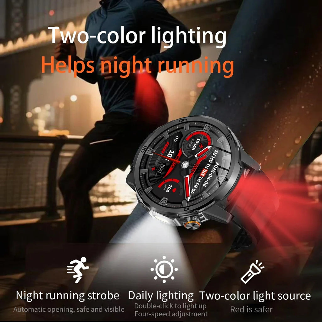 2026 militar t-rex 3 reloj inteligente reloj de Fitness hombres 466*466 pantalla AMOLED 1000mAh batería linterna llamada impermeable Smartwatchs
