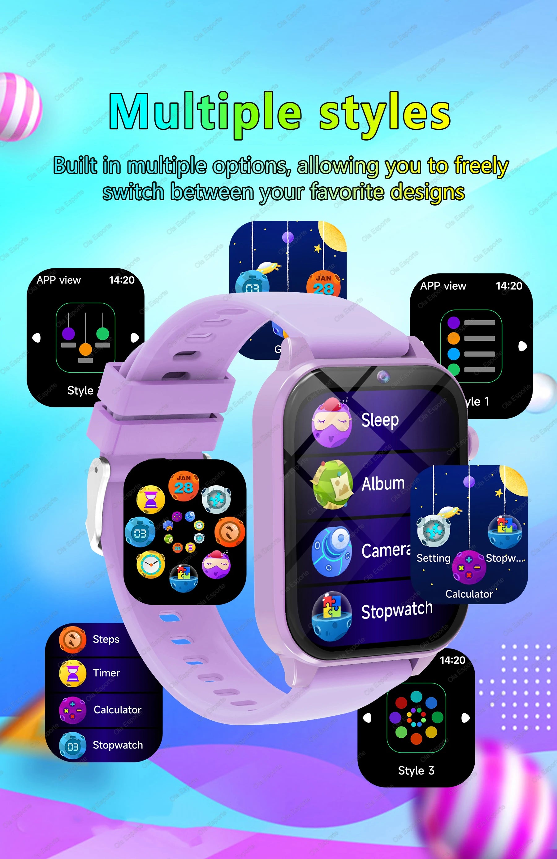 Reloj Inteligente Niños Cámara Juegos Linterna