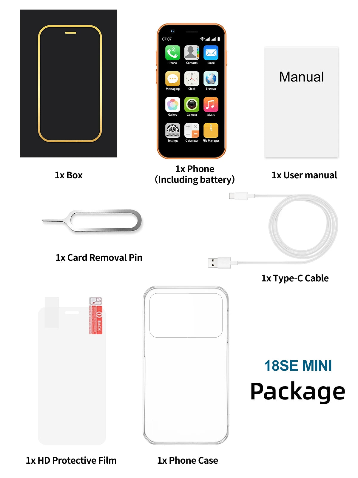 SERVO 18SE Mini Smartphone, pantalla HD de 3,0 pulgadas, 3G WCDMA, 2GB + 16GB, GPS Android, teléfono móvil pequeño, modo de reposo Dual SIM, Play Store