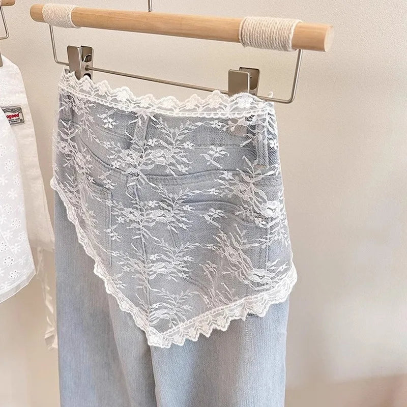 Falda de encaje estilo ruso, cortina de encaje, falda para mujer, toalla para el cabello, falda triangular, minifalda, media falda, delantal pequeño, encaje suave apilado