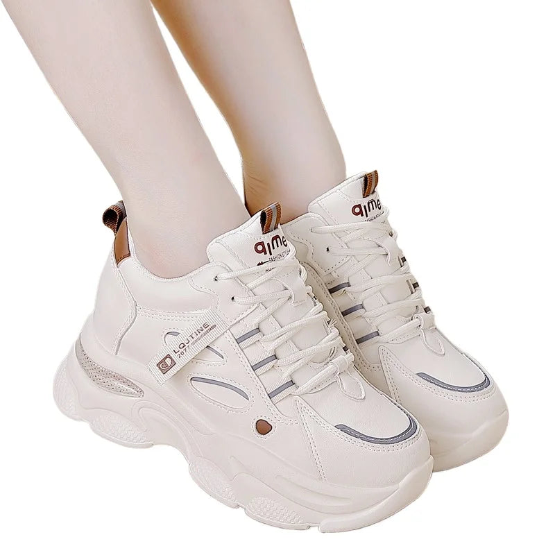 Zapatillas deportivas de plataforma con suela gruesa para mujer