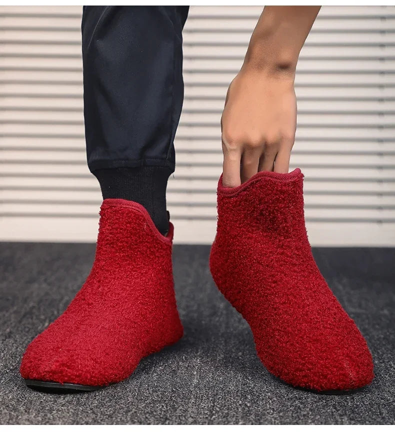 YRZL, zapatos de algodón de invierno para hombre, zapatillas ligeras sin cordones de alta calidad, mocasines de algodón de felpa para interiores, zapatos cálidos de invierno para hombre