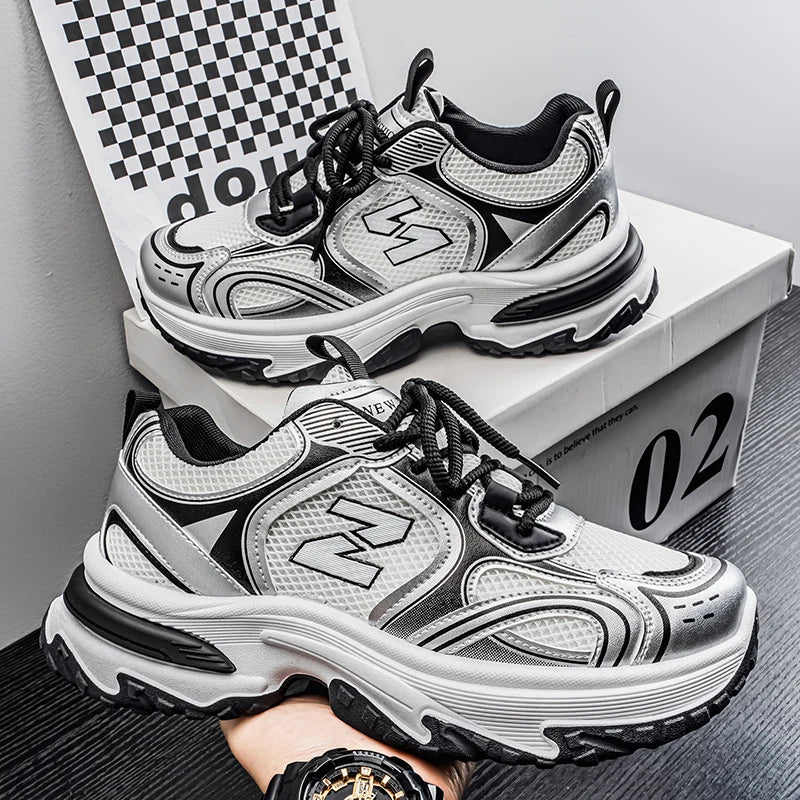 Zapatillas Deportivas Casuales para Hombre — Cuero, Suela Antideslizante