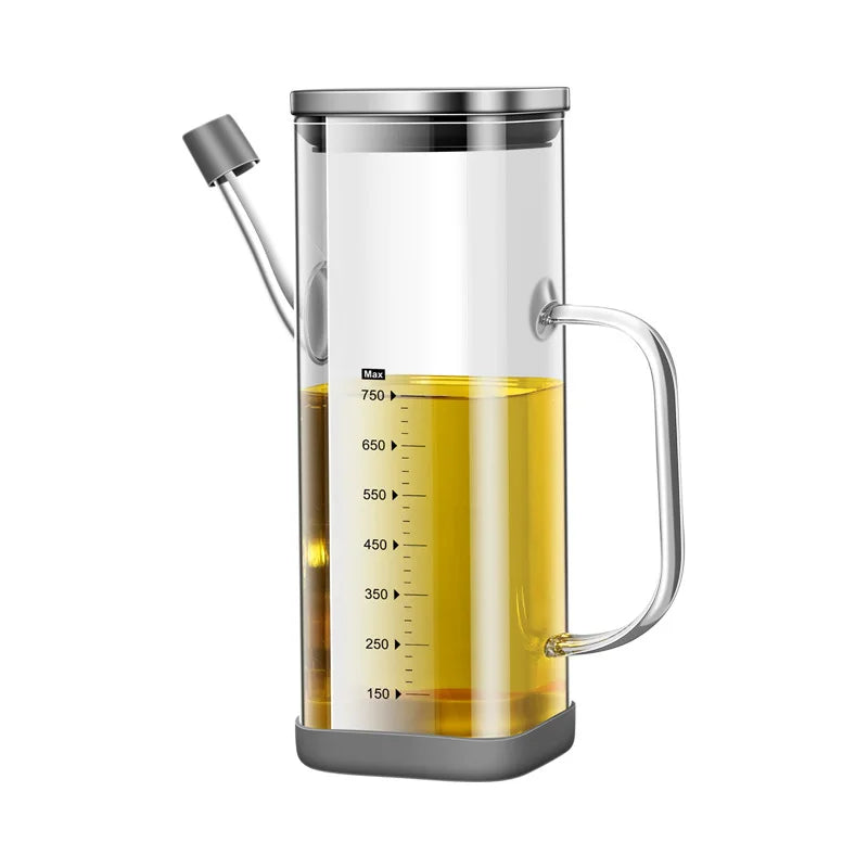 Botella de aceite de vidrio de alto borosilicato, botella de aceite esencial sin goteo para cocina, para vinagre, salsa de soja y aceite de cocina