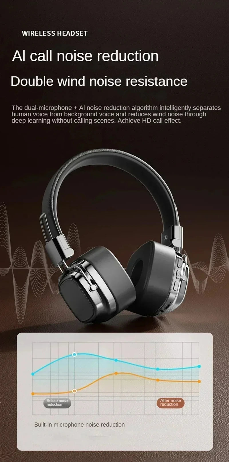 2025 nuevo 5,3 auriculares inalámbricos Bluetooth plegables auriculares Gamer elección Retro sobre la oreja auriculares DJ sonido estéreo Bluetooth