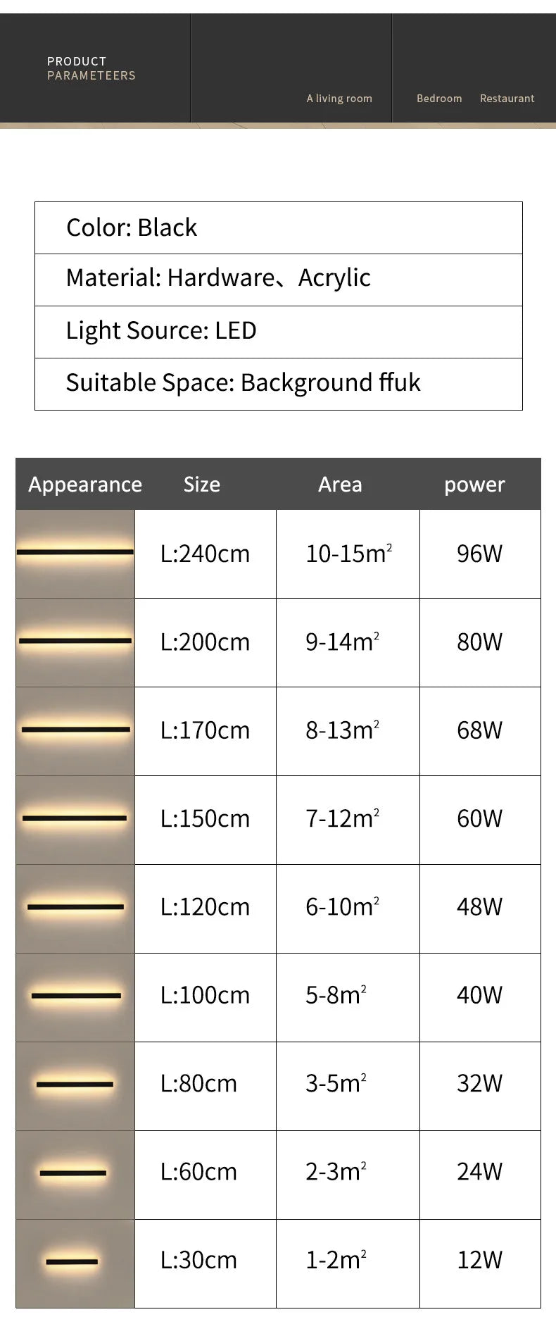 Lámpara de pared impermeable para exteriores, lámparas de pared para jardín, luces LED, fondo de TV nórdico moderno para sala de estar, IP65, arandela de pared de 110/220v