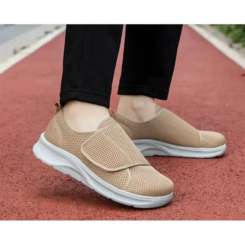 Zapatos de malla transpirables para hombre con cierre ajustable antideslizante