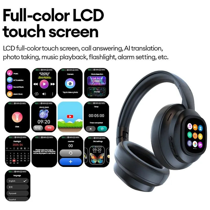 Auriculares Bluetooth ANC con Pantalla LCD y Micrófono HD