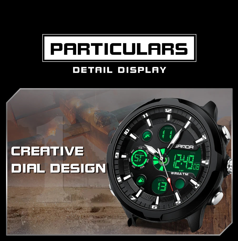 Reloj Militar Digital SANDA G Doble Pantalla para Hombre