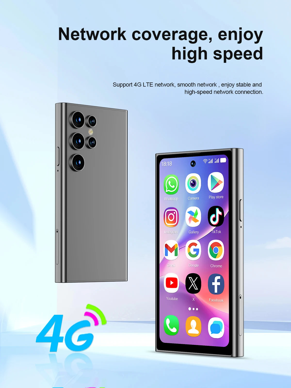 SERVO S27 MINI teléfono inteligente pequeño 4G LTE Android 12,0 OS 3GB + 64GB APP Store GPS 4,0 "pantalla completa de bolsillo teléfonos inteligentes 2 SIM en espera