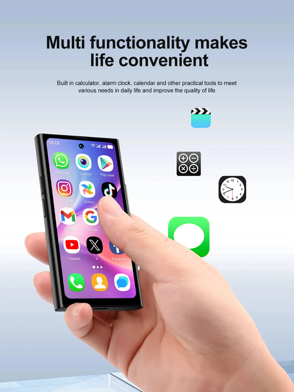SERVO S27 MINI teléfono inteligente pequeño 4G LTE Android 12,0 OS 3GB + 64GB APP Store GPS 4,0 "pantalla completa de bolsillo teléfonos inteligentes 2 SIM en espera