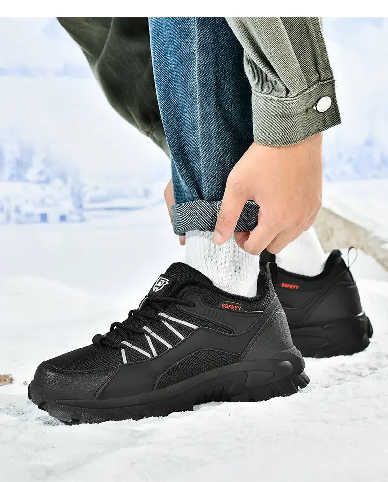 Botas de senderismo para hombre con forro polar, suela gruesa antideslizante