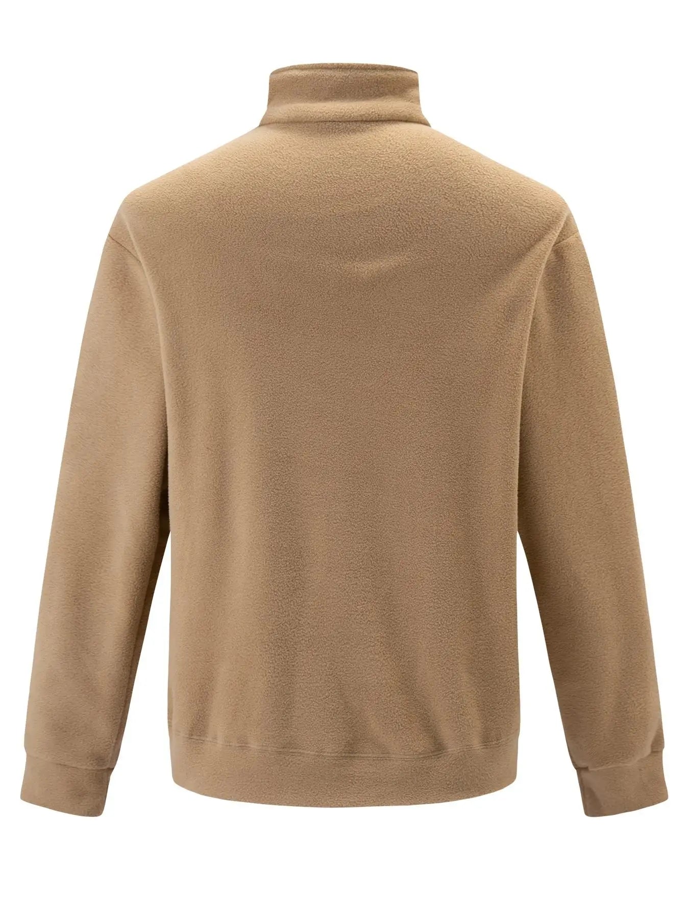 Suéter de forro polar grueso de calidad para hombre, con cuello con cremallera y manga larga, ropa deportiva para hombre, chaqueta softshell para hombre