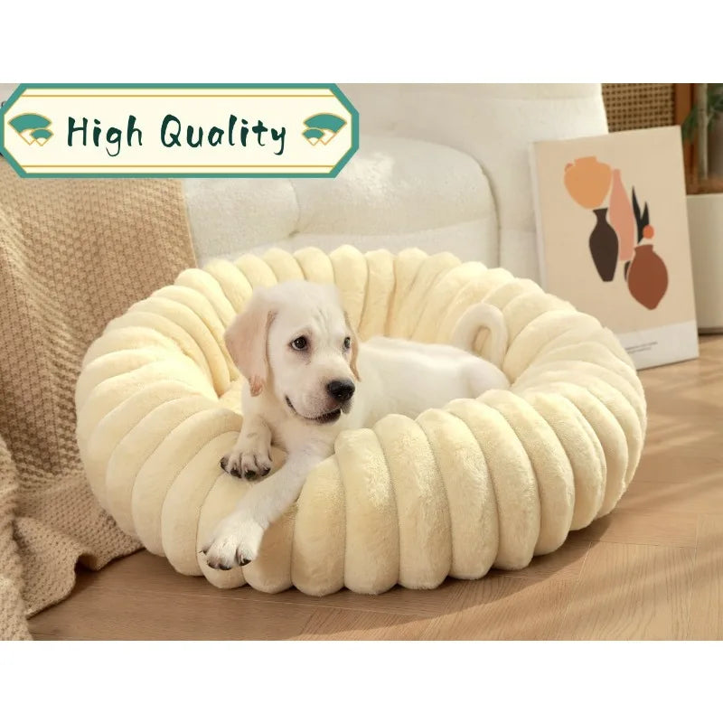 Cama Donut para Gatos y Perros Pequeños con Felpa Suave